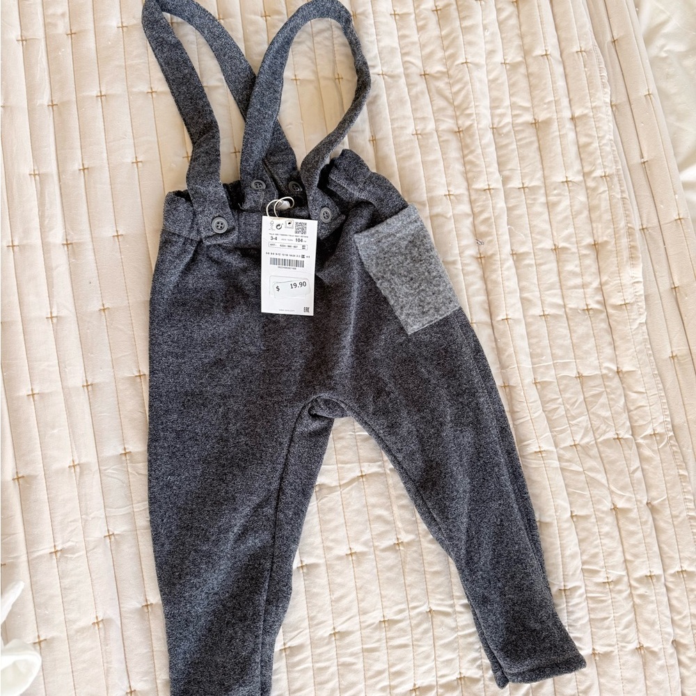 Zara Kids Charcoal Overalls